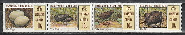 Тристан де Кунья 1981, Птицы, 4 марки сцепка)